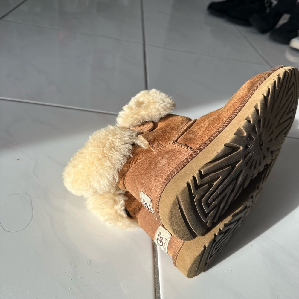 Chestnut Ugg Booties, Button Side, Size 6 - image 6